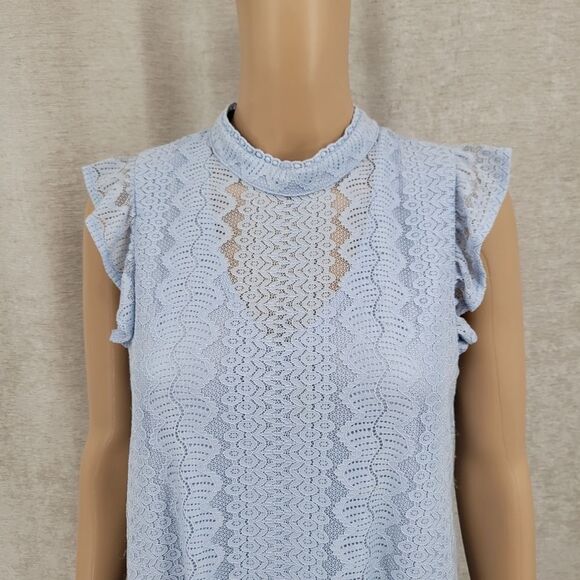 As U Wish Light Blue Lace Mini Dress Women's Size Medium - Picture 2 of 12